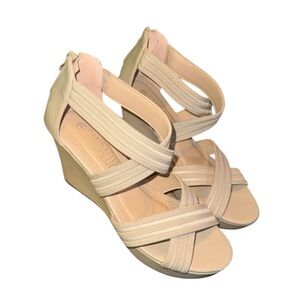 Beige Wedge Sandals